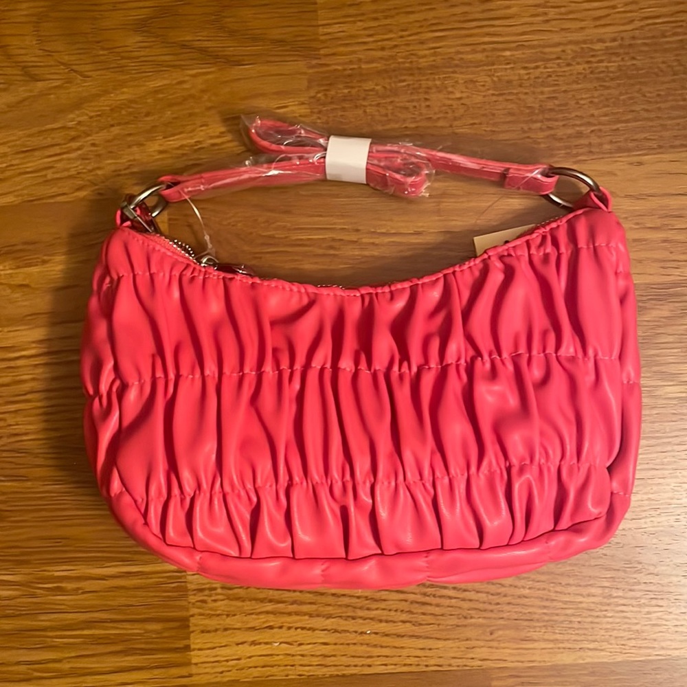 Collection 18 Ruched Fuschia Handbag